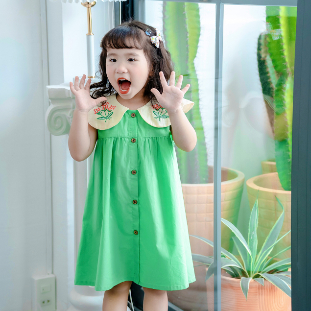 Váy cho bé gái 8kg đến 40kg YOYOKIDS, chất liệu cotton cao cấp kiểu dáng babydoll thoải mái cho bé vui chơi cafe