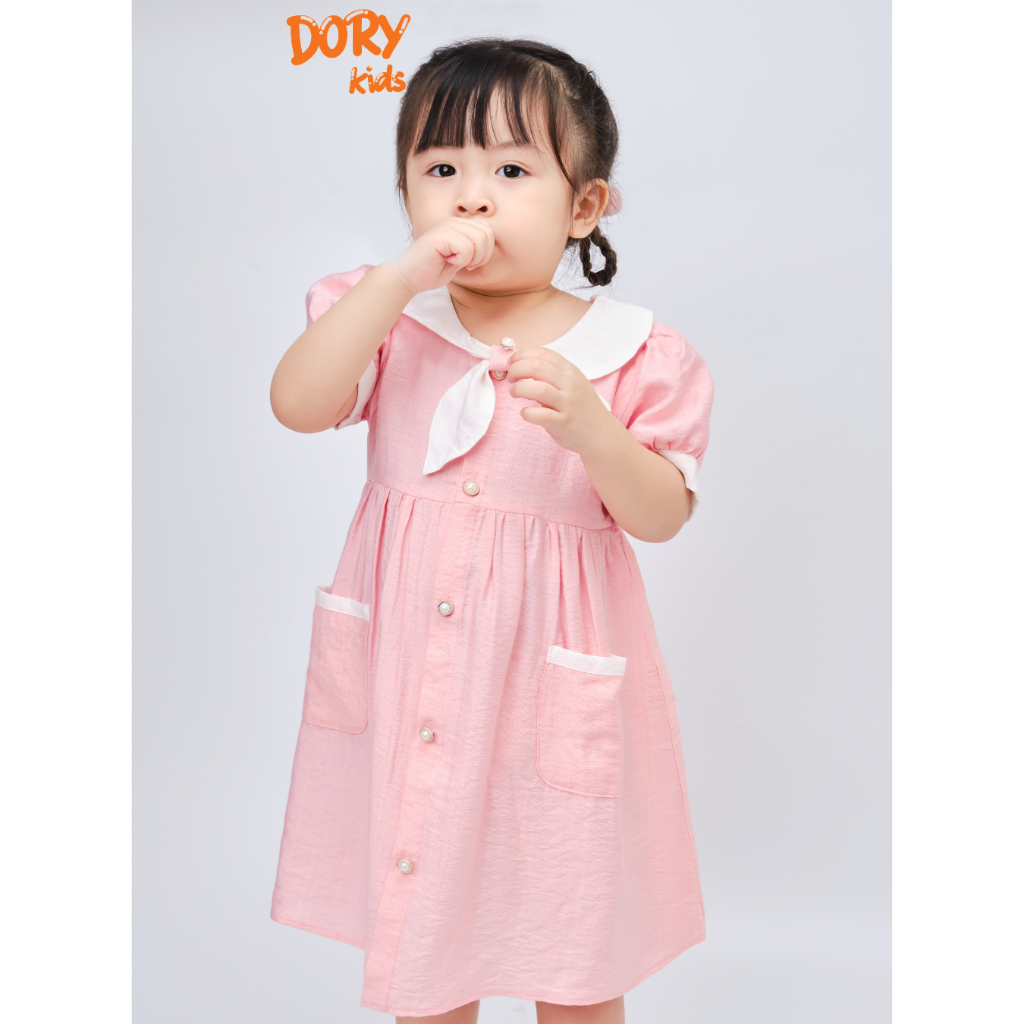 Váy hè cho bé gái cổ thủy thủ YOYOKIDS, chất liệu vải tơ nhật thiết kế kiểu xinh xắn đáng yêu cho bé từ 8kg đến 40kg