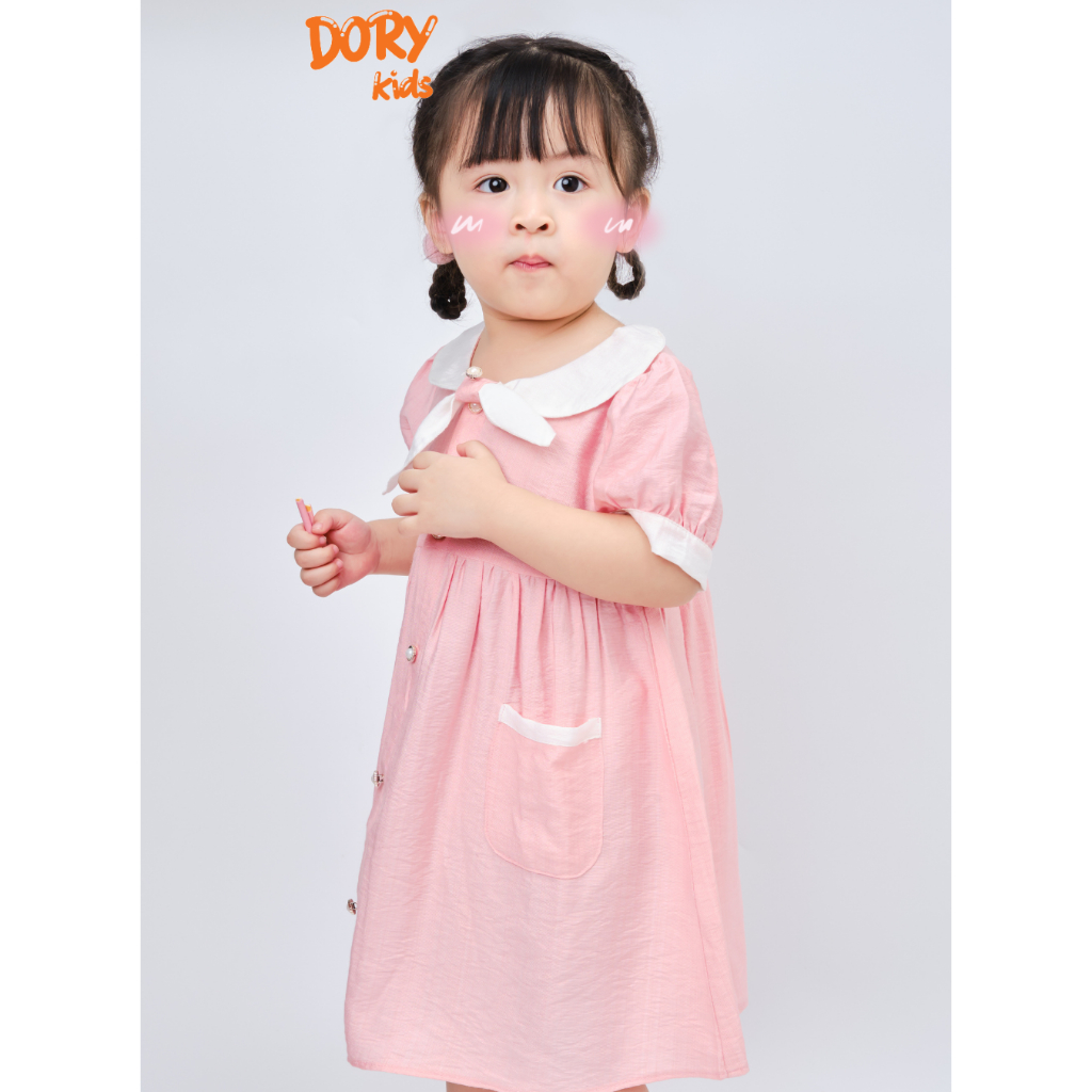 Váy hè cho bé gái cổ thủy thủ YOYOKIDS, chất liệu vải tơ nhật thiết kế kiểu xinh xắn đáng yêu cho bé từ 8kg đến 40kg