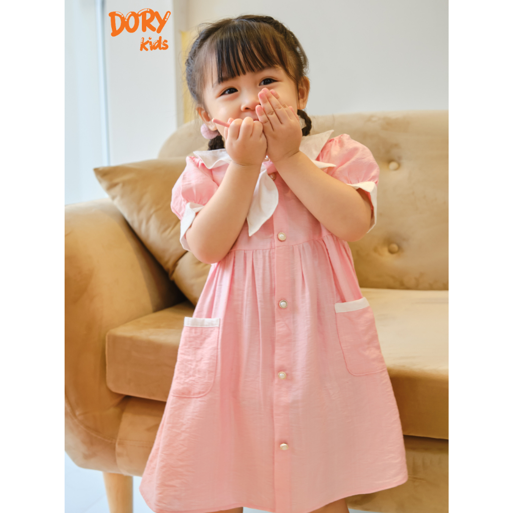 Váy hè cho bé gái cổ thủy thủ YOYOKIDS, chất liệu vải tơ nhật thiết kế kiểu xinh xắn đáng yêu cho bé từ 8kg đến 40kg