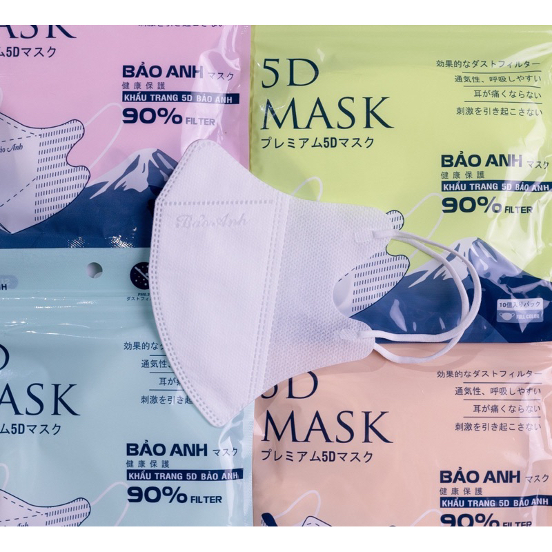 Thùng 200 Chiếc Khẩu Trang 5D Kháng Khuẩn Bảo Anh Pro Mask Chính Hãng