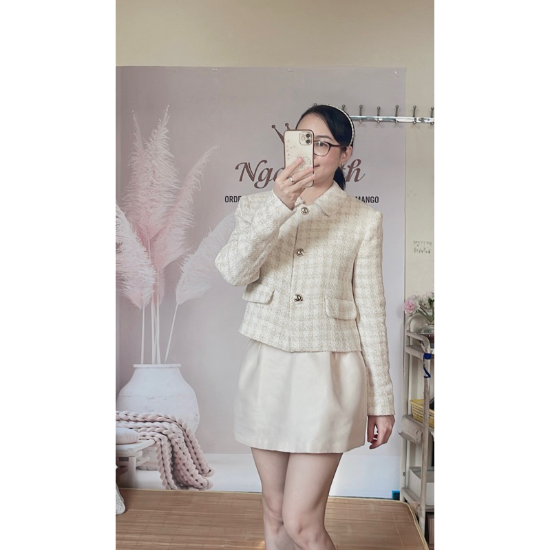 Áo vest dạ tweed zara chuẩn auth