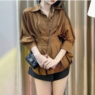 Áo sơ mi chiết eo tay lỡ bồng chun lưng siêu xinh