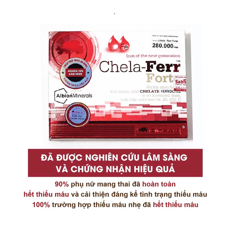 Sắt Chela-Ferr® Forte (Olimp Labs)  –Viên sắt cho bà bầu hỗ trợ bổ sung và dễ hấp thu sắt 30 viên, 11,4g