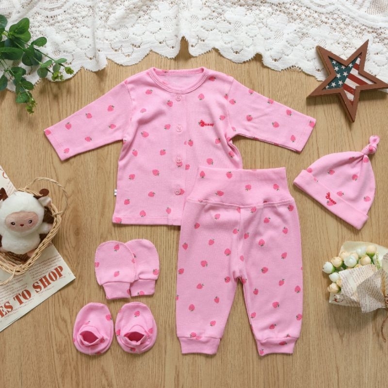 Bộ dài sơ sinh bé gái Bunny bao gồm nón vớ cho 3-6kg