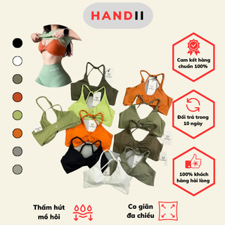 Áo tập Gym nữ  Tomtiger Bra V Neck 2  bề mặt vải mềm mịn, co giãn thoải mái "HANDII"