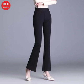 Quần tây nữ ống loe cạp cao quần vải loe lưng chun công sở co giãn