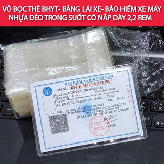 Vỏ Bọc Thẻ Bảo Hiểm Y Tế Dẻo Trong Có Nắp Đậy Thẻ BHYT Bọc Thẻ Bảo Hiểm Xe Máy Bằng Lái Xe