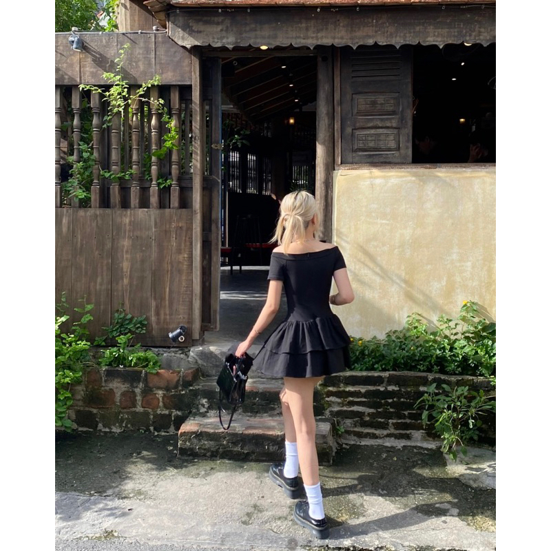 Váy Trễ Vai Nơ Thêu Nổi | Calla Dress -  Esmeé