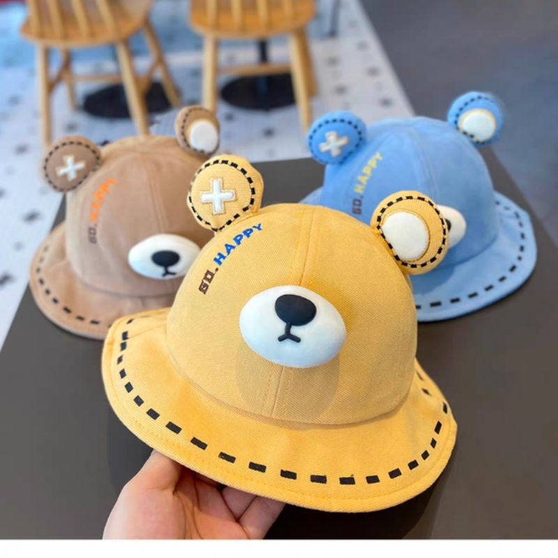 Mũ gấu trẻ em hoạt hình bo đủ màu dễ thương siêu xinh mang đi chơi êm nhẹ mát mẻ hút mồ hôi NaHi ngochieu1111