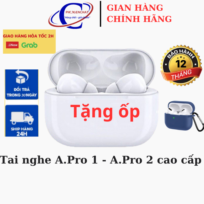 Tai Nghe Bluetooth APro Gen 2 Không Dây Thế Hệ Mới, Pin Trâu Full Chức Năng Tăng giảm âm lượng chính hãng PHUKIENCHAT