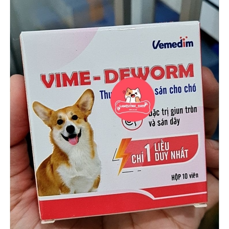 Vime D.e.w.orm viên nhai thú cưng hộp 10 viên _ hộp 20ml