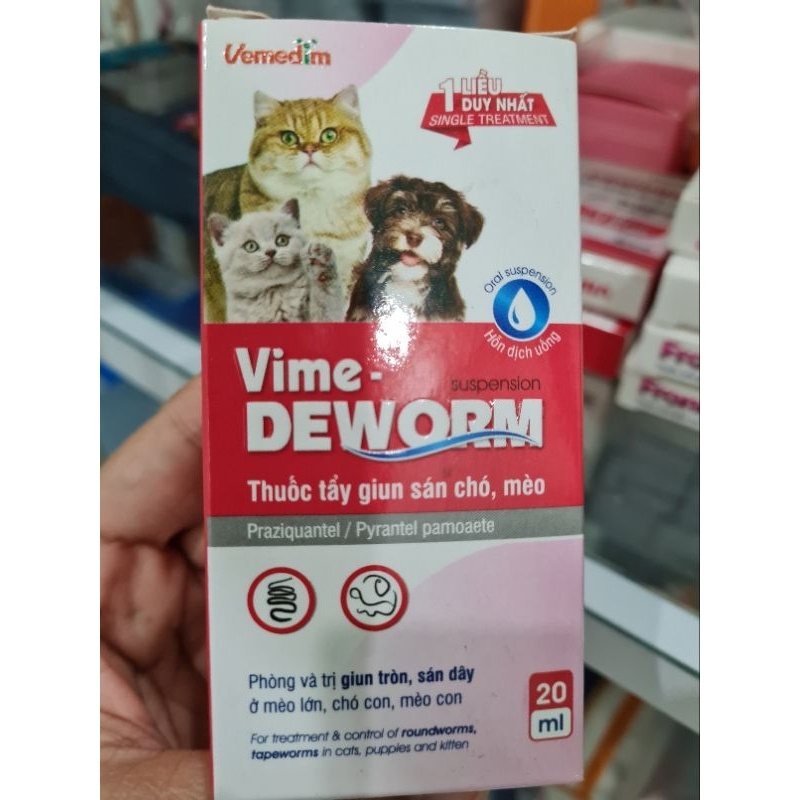 Vime D.e.w.orm viên nhai thú cưng hộp 10 viên _ hộp 20ml