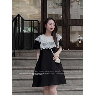 Váy xuông phối cổ ren