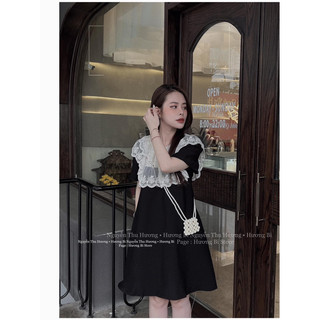 Váy xuông phối cổ ren