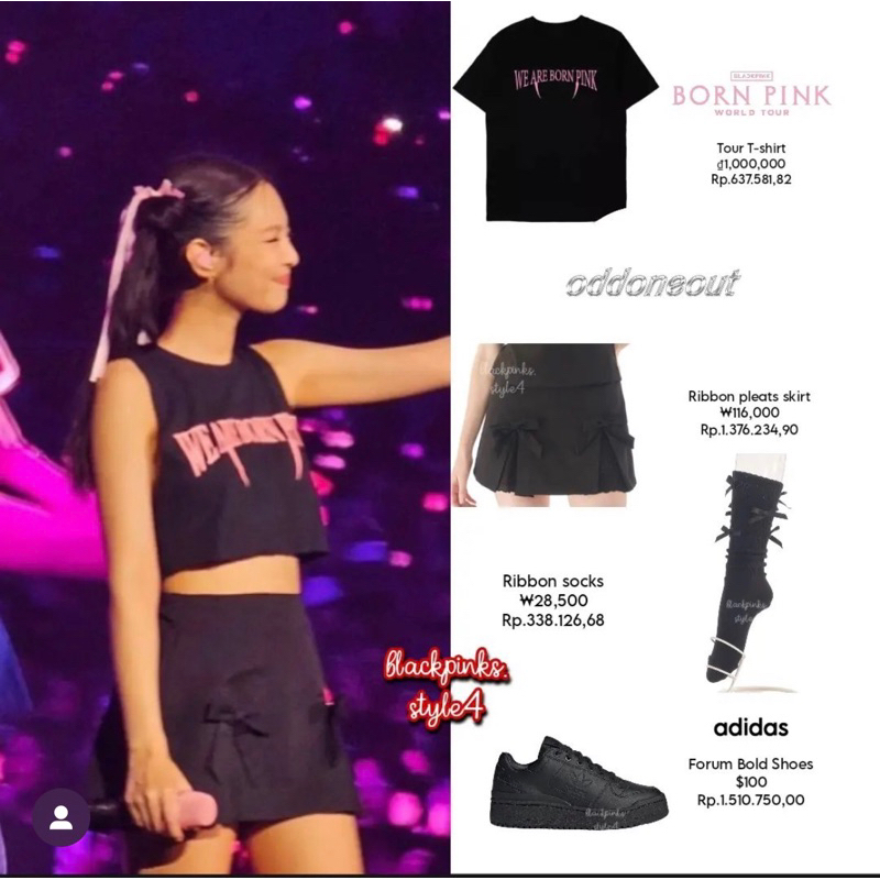 Chân váy 2 nơ giống Jennie Blackpink mặc trong concert Bornpink Hanoi