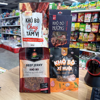 Khô bò xí muội, khô bò nướng, khô bò chay, khô bò Fan