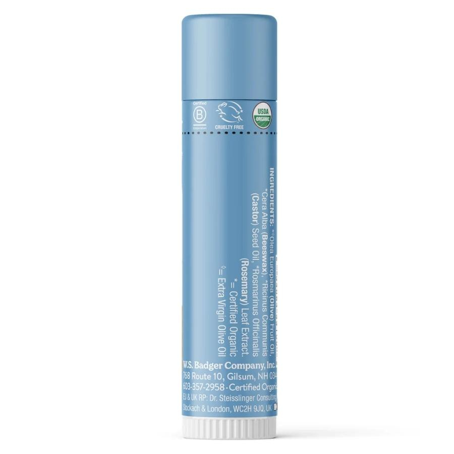 Son Dưỡng Môi Mềm Thiên Nhiên Hữu Cơ USDA Organic Lành Tính Không Màu Không Mùi BADGER - Classic Unscented Lip Balm 4.2g