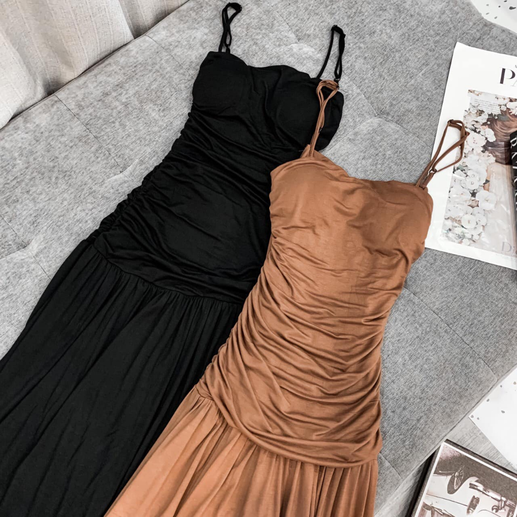 Châm Anh Nguyễn Váy thun lạnh soắn lưng - SV22