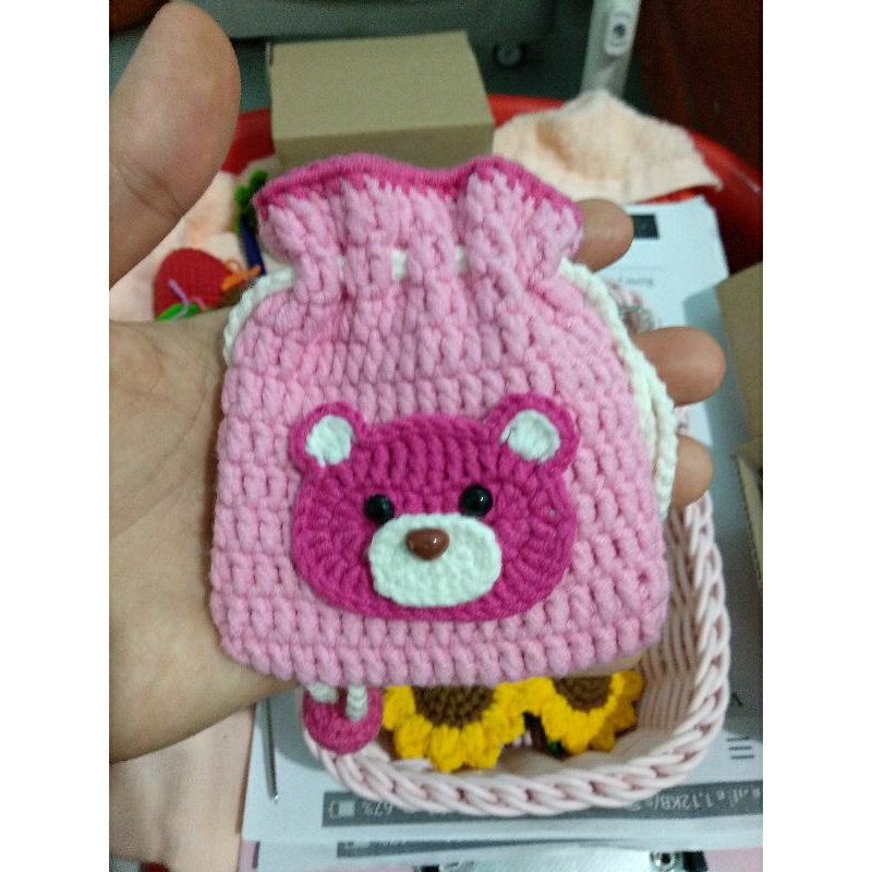 Túi dây rút len handmade/ Túi tỏi/ Túi len mini/ Túi đựng Airpods