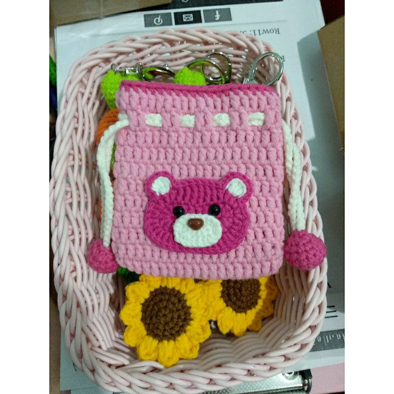 Túi dây rút len handmade/ Túi tỏi/ Túi len mini/ Túi đựng Airpods