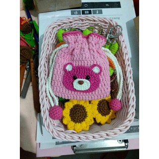 Túi dây rút len handmade/ Túi tỏi/ Túi len mini/ Túi đựng Airpods