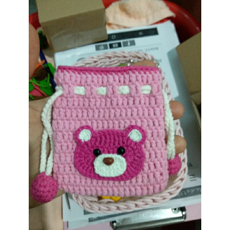 Túi dây rút len handmade/ Túi tỏi/ Túi len mini/ Túi đựng Airpods