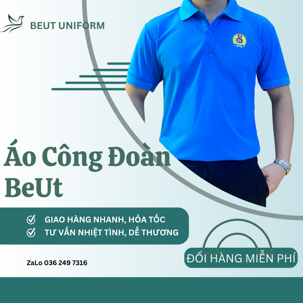 Áo thun Công Đoàn, Áo Công Đoàn thun vải Cá sấu Thái, may kỹ, form đẹp
