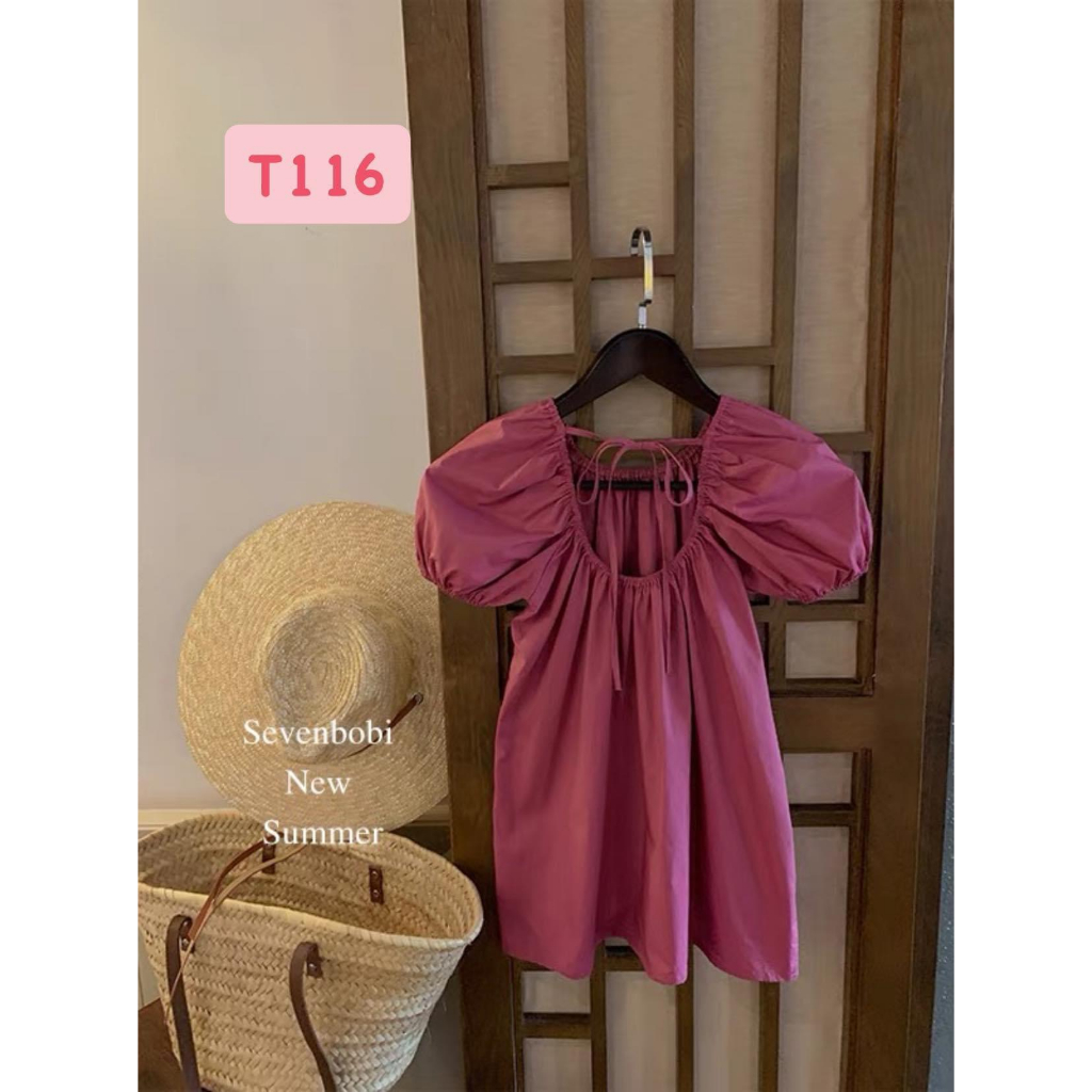 T116 Váy cho bé - Váy hồng chun tay cho bé yêu