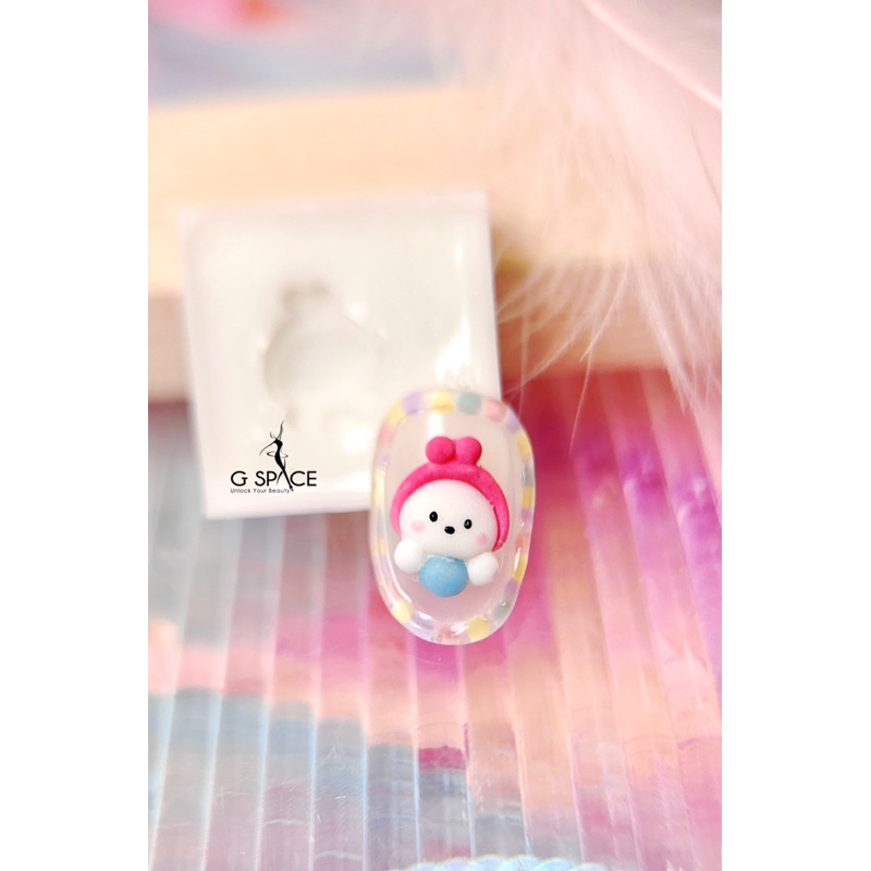 Khuôn silicon charm hoạt hình/thú nail