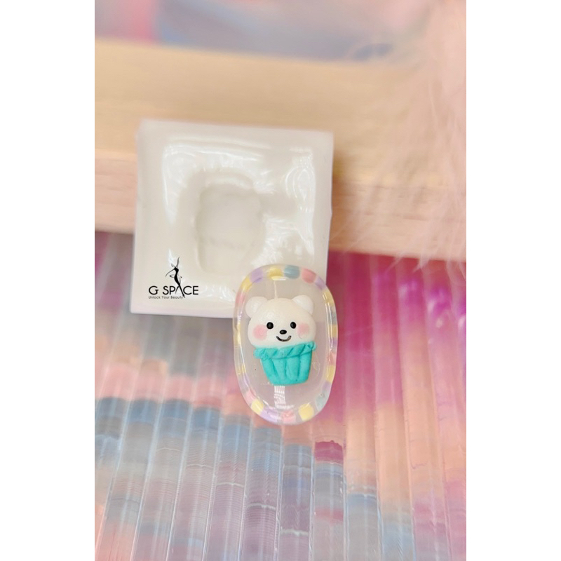Khuôn silicon charm hoạt hình/thú nail