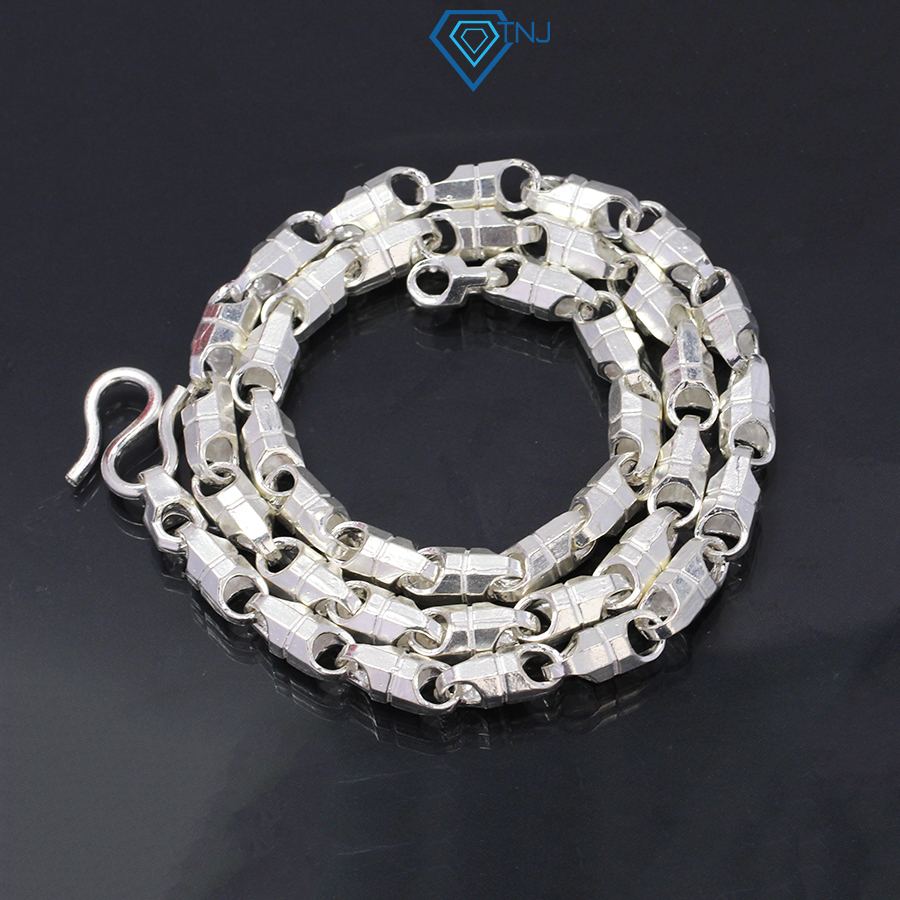 Dây chuyền bạc nam kiểu đốt trúc bản to cây sang trọng 2 cây DCK0033 - Trang Sức TNJ