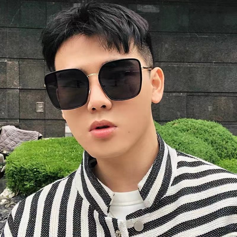 Kính mát thời trang AORI chống tia uv, kính mắt vuông gọng kim loại dành cho nam và nữ