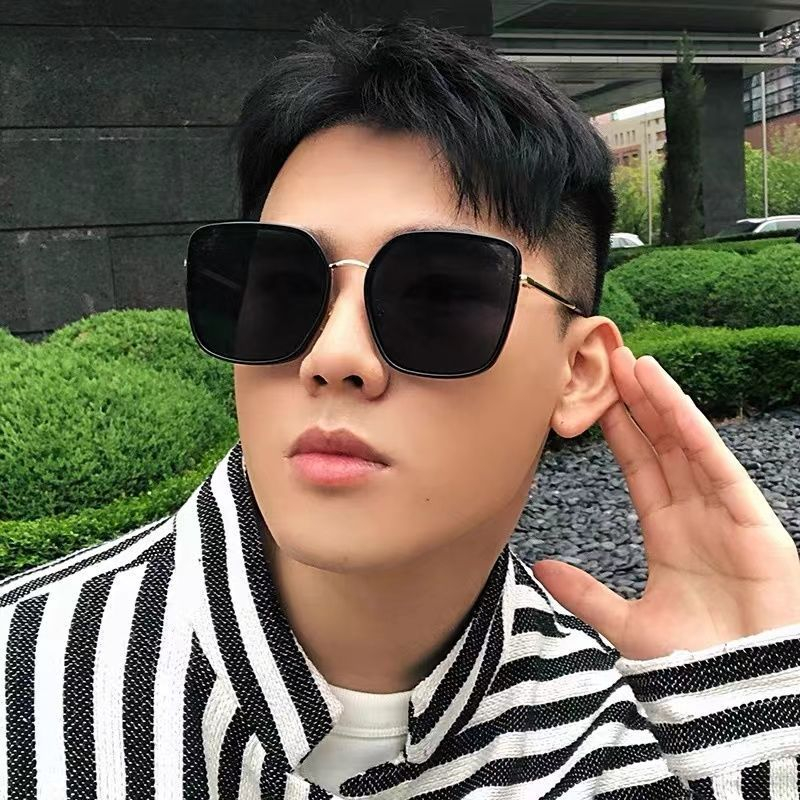 Kính mát thời trang AORI chống tia uv, kính mắt vuông gọng kim loại dành cho nam và nữ