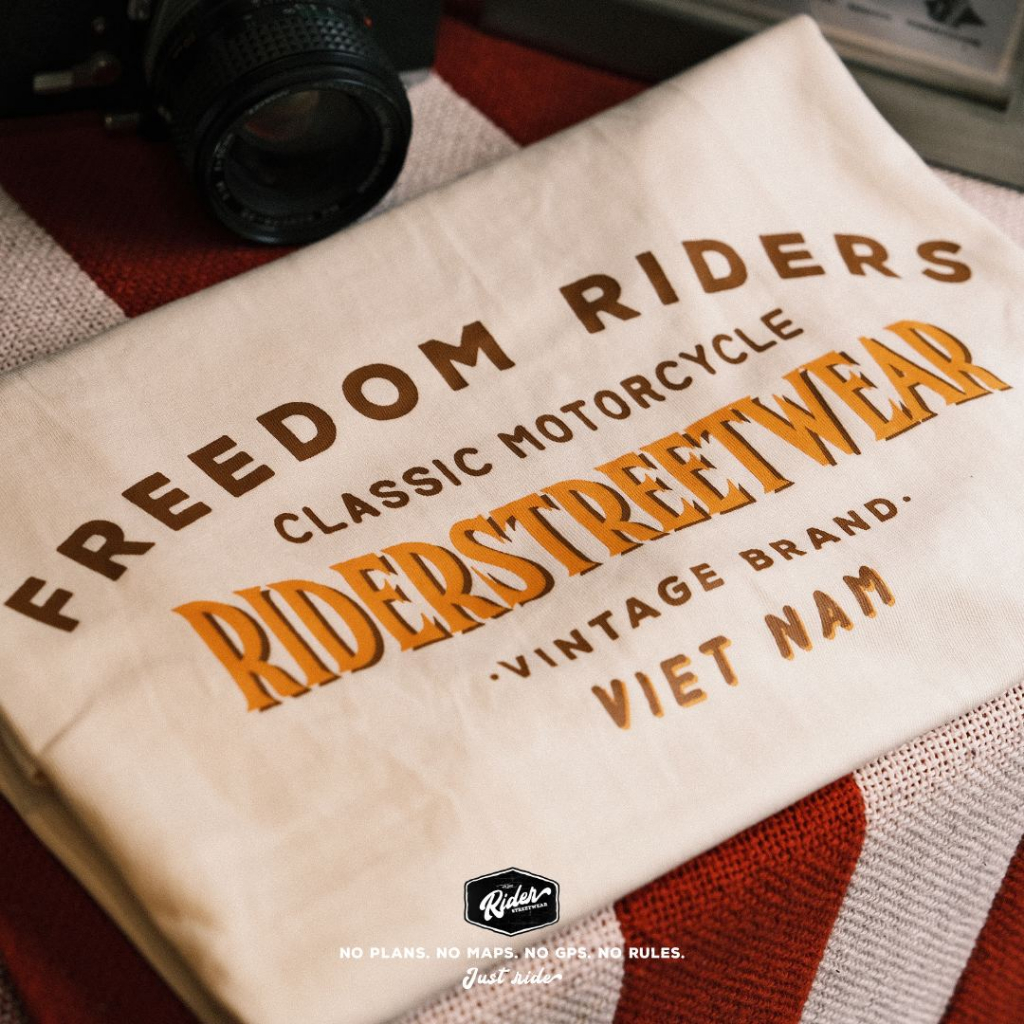 Áo thun Freedom Riders Tee phối bo viền cổ điển dành cho nam nữ - Rider Streetwear