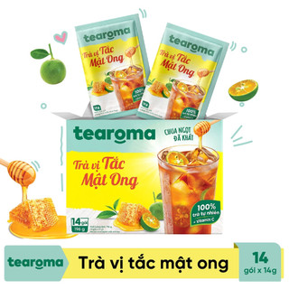  Trà Tearoma hòa tan vị Tắc mật ong   Đào hộp 196g  14 gói x 14g  