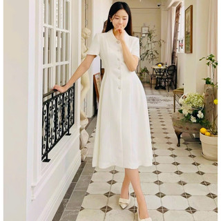Đầm sơ mi nút ngọc 3 màu (kèm hình thật)