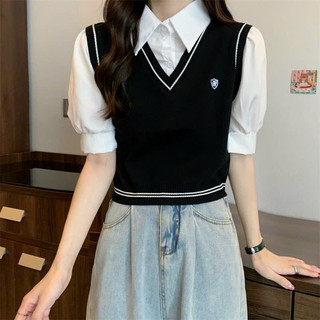 Áo gile len nữ trơn cổ tim phong cách hàn quốc 247plus - gilea70_p6k12