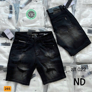 Quần Short Nam - Short Bò Nam Xù Lai Ngố Đen Cao Cấp Vải Jean Coton Co Dãn hàng Shop