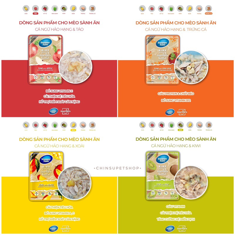 Pate Snappy Tom Trái Cây dành cho Mèo gói 70gr - Pate SnappyTom Gourment