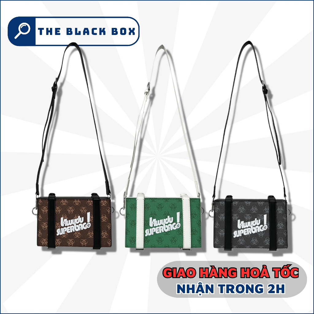 Túi Đeo Chéo Nam Nữ Hoạ Tiết Trẻ Trung Form Túi Hộp Cứng Cáp Kiểu Túi Messenger Bag Phong Cách Hàn Quốc - HNG02