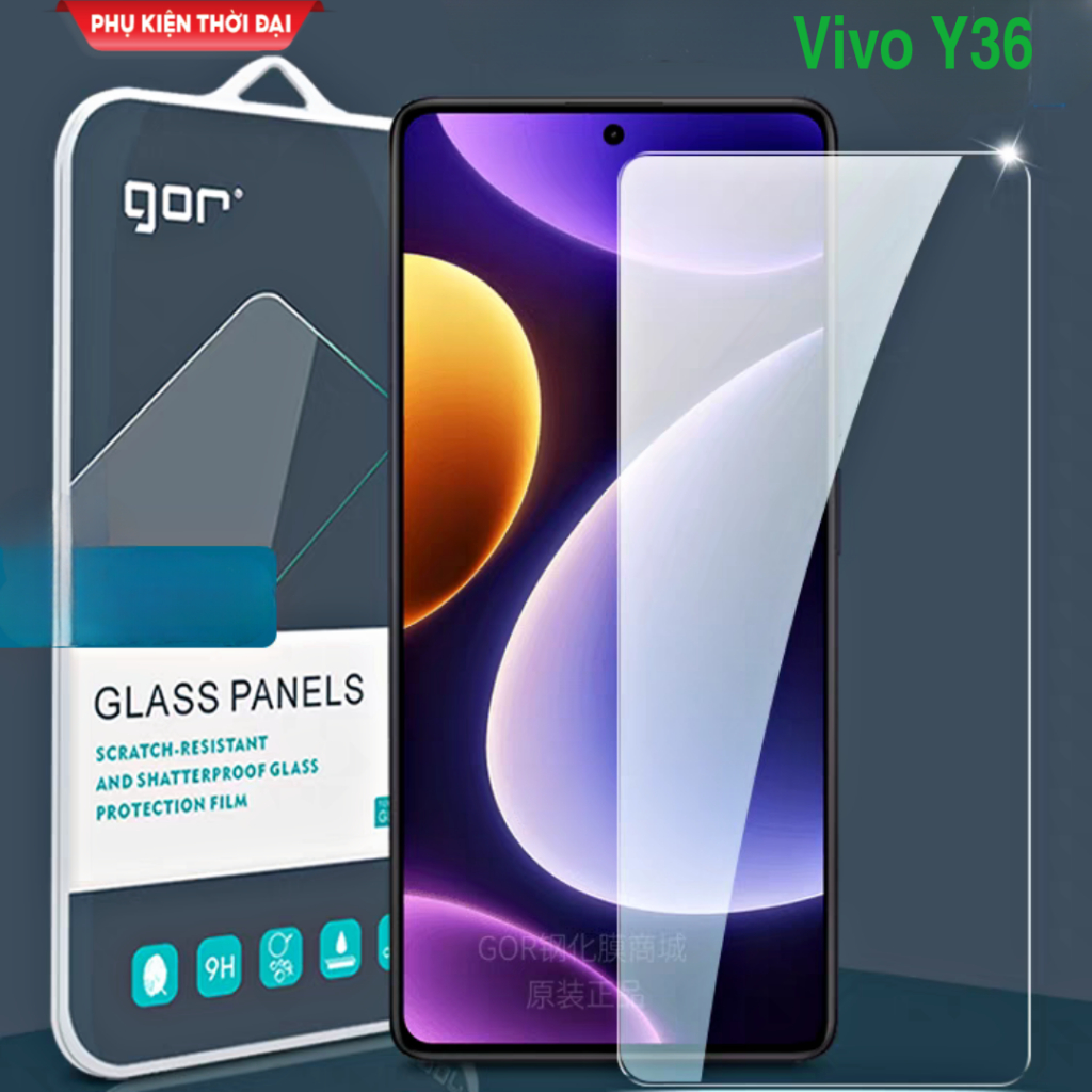 Cường lực Vivo Y36 / Vivo V9 / Y85 hiệu Gor trong suốt trơn mượt 9H / 2.5D ( không full màn )
