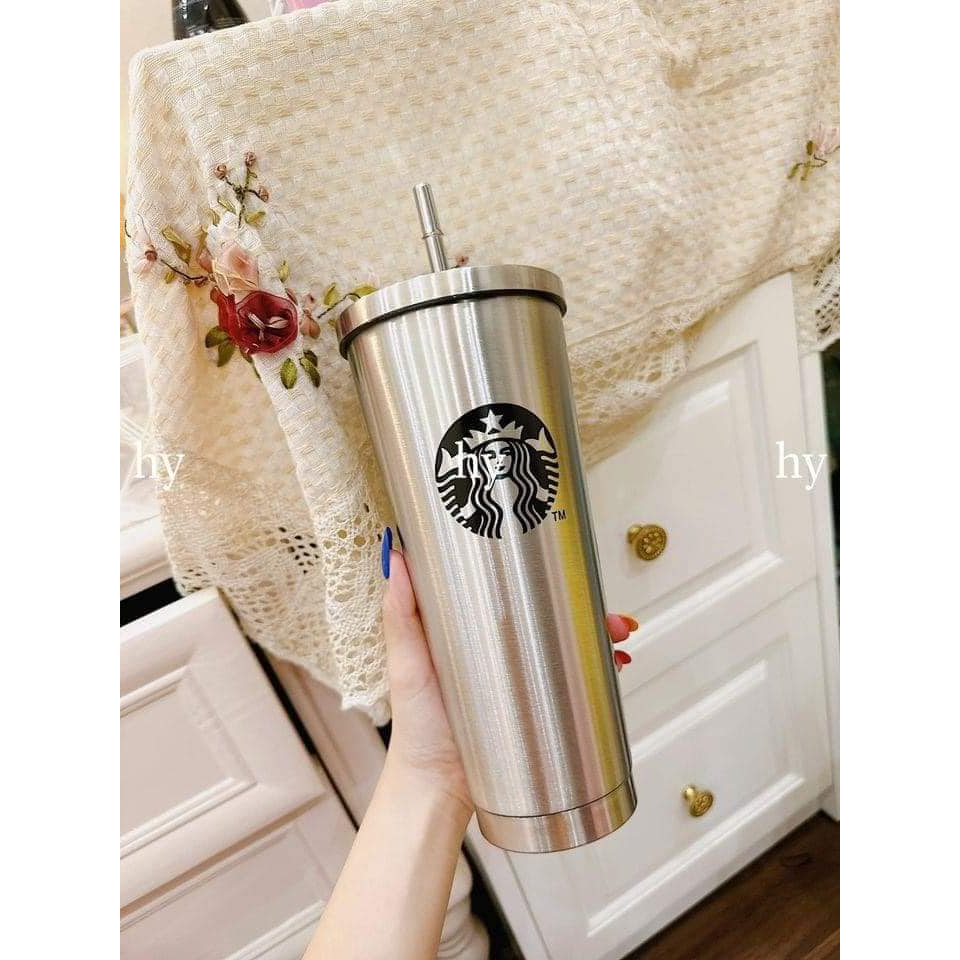 LY GIỮ NHIỆT HỌA TIẾT CÓ ỐNG HÚT SIZE 900ML