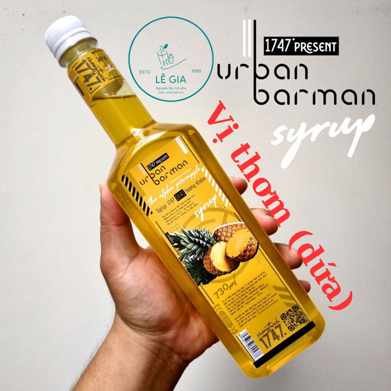 Syrup Thơm  Urban Barman chai 730ml