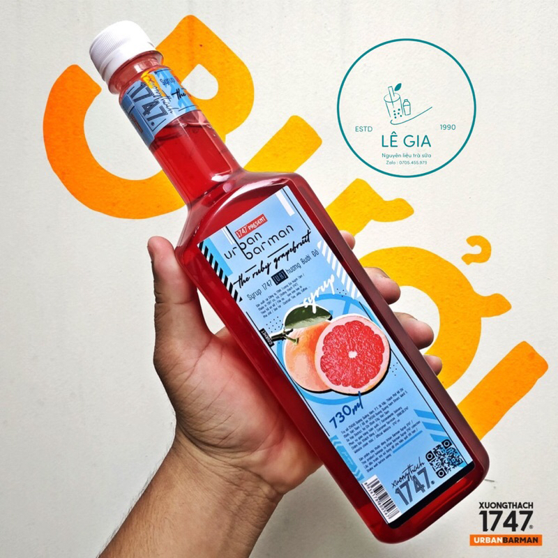 Syrup Bưởi Urban Barman chai 730ml