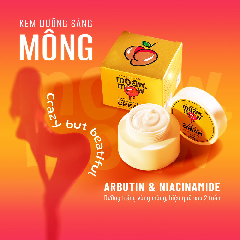 Kem giảm thâm dưỡng trắng sáng Body mông nách BHA, niacinamide & arbutin cải thiện da thâm MOAW MOAW 30g (hũ)