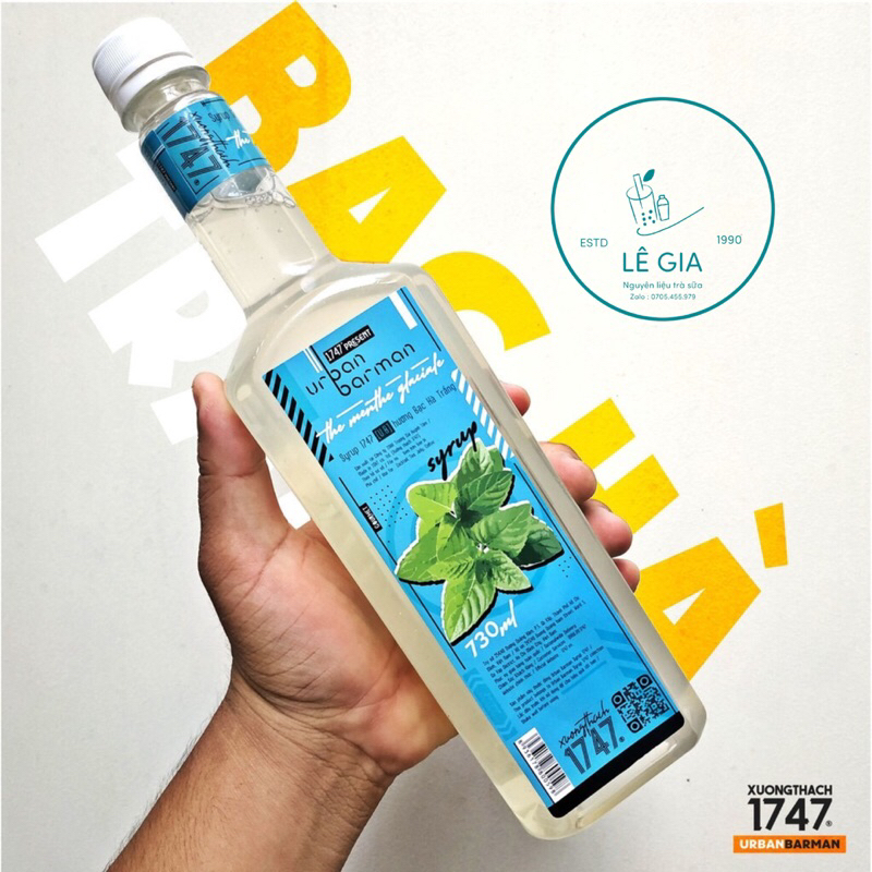 Syrup Bạc hà trắng Urban Barman chai 730ml