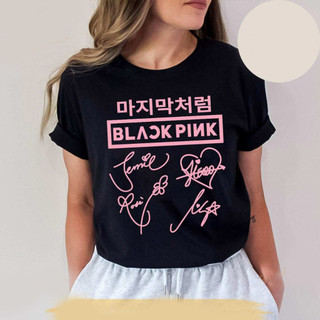 Áo thun có chữ ký Blackink màu hồng đen, áo nhóm hòa nhạc Jisoo Jennie Rose Lisa