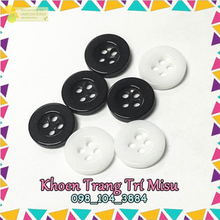 Set 50 chiếc nhựa 1.2cm, cúc sơ mi cơ bản 4 lỗ, nút áo sơ mi