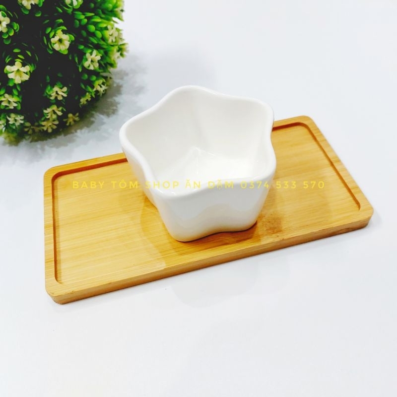 Bát ăn dặm gốm sứ màu TRẮNG nhiều mẫu,nhiều dung tích cho bé ăn dặm, NPP Baby Tôm